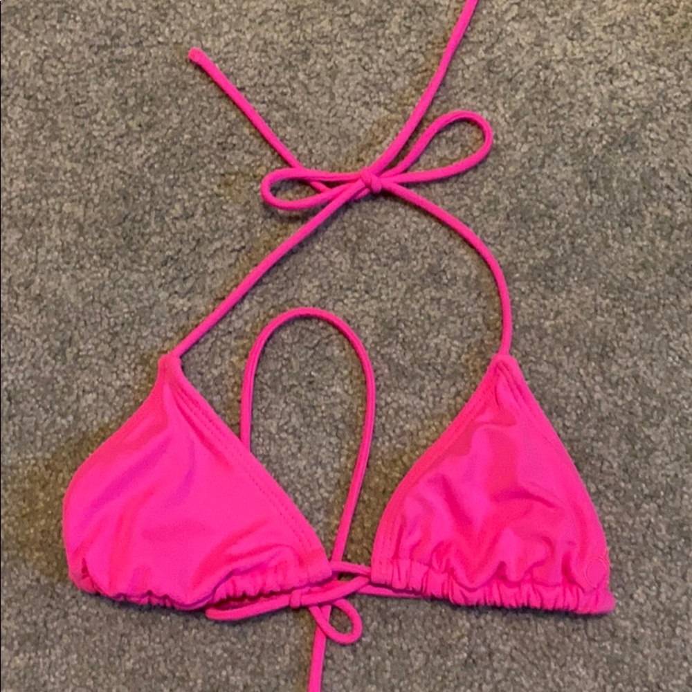 Pink string bikini top